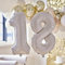 Ginger Ray 18th Birthday 2 Foil Number Neutral & Gold Speckle with Inflation Straw Milestone Balloon Bundle-26 Inches, L