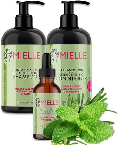 P-Beauty 3er Set Rosmarinöl, Shampoo & Conditioner mit Biotin, Haarwachstum Haarpflege, Kopfhautpflege - Shampoo, Spülung & Haaröl gegen Haarausfall - Pflegeshampoo, Haarspülung