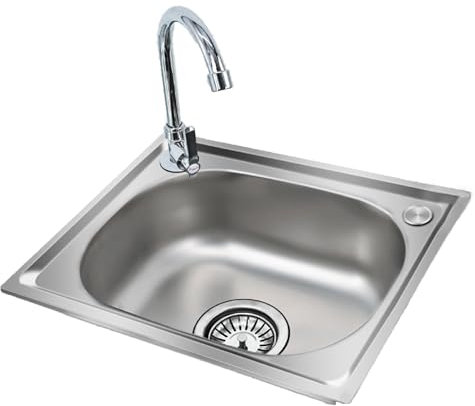 Fregadero Cocina 1 Seno,Fregadero bajo Encimera o Sobre Encimera, Fregadero Pequeño Rectangular, Fregadero Cocina de Acero Inoxidable para Restaurante, Lavandería (42 * 36cm)