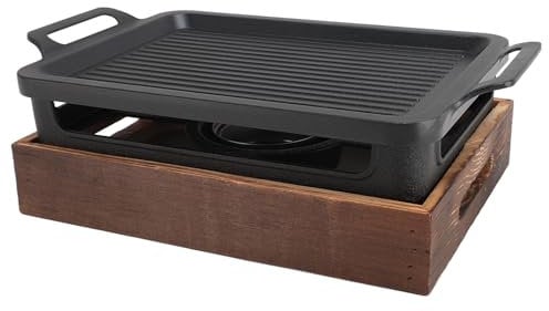 Holzkohlegrill, Haushalts-Campinggrill, Tischplatte, Räuchergrill, Grillplatte mit Alkoholschale für Balkon, Hof, Outdoor, Camping, Zuhause, Party, 26,9 X 20,1 Cm