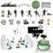 MUNSKT 30 Pcs Football Cake Decorations, Football Team Birthday Cake Baking Party Plugin Accessories, Football Player Ornaments, Football Field Decorations, for Party of Sports Theme, Football Party