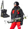 BOOSTEADY 2PCS Sangle de Transport de Ski et de Bâtons, Porte-Épaule Réglable avec Bandoulière Rembourrée, Sangle de Ski avec Boucle en Métal & Crochet Pivotant, Sangle Baton de Ski pour Porte-Skis