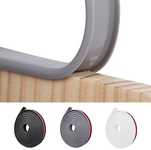 NiCoLa Bande de placage autocollante flexible en forme de U pour meubles - 5 m x 18 mm - pour table, armoire, chaise, étagère (gris)