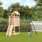 Myheimly Spielturm, Klettergerüst mit Kletterwand, Kinder Kletterturm, Spiel-Zubehör für Garten, Holz Spielplatz Spielhaus, Stil F,Kiefer Massivholz