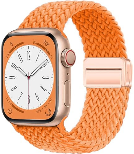 YMKFGUPKRG Braided Solo Loop For Apple Watch Band Cinturino per orologio(Oranje,38mm 40mm 41mm)