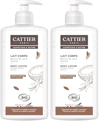 Cattier Hydratant | Nourrissant | Adoucissant Lait Coco Vanille BIO 500 ml (Lot de 2)