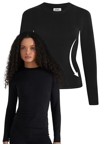 Style & Republic Damen Figurbetont Langarm T-Shirt aus Baumwolle– Weiches Atmungsaktiv Rundhals sportoberteil- Activewear für Damen, Gym Running Yoga- Sportstop Sommer Fitnesswear