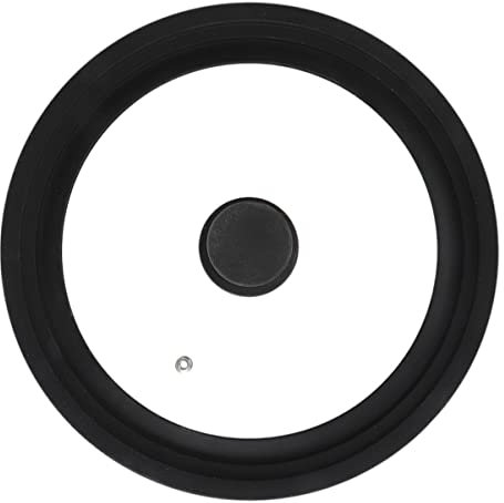 SOLUSTRE Tapa de Olla de Silicona Reforzada 1 Antisalpicaduras Vidrio Transparente Multifuncción Compatible Ollas y Sartenes para Cocción Visible