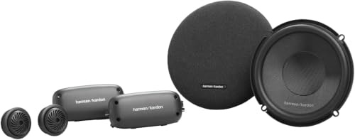 Harman Kardon FIT6C 6.5 in / 16.5 cm Komponenten Auto Lautsprecher Set | 50 W RMS / 400 W Max, 91 dB, 4 Ohm, 57 Hz-40 kHz - 2-Wege Komponenten-Ersatzsystem mit Gitter, Premium PKW Audio Set