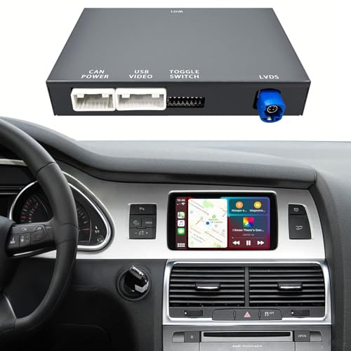 Wireless CarPlay Android Auto Retrofit Kit für Audi A6/Q7 2009-2015 MMI 3G | Plug & Play CarPlay Modul Interface für Audi 6.5/7 OEM Bildschirm mit MirrorLink SWC WLAN Bluetooth Siri GPS Navigation