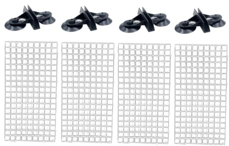 DIYEAH Aquarium Isolationsplatte aus PVC mit Saugnapf 4 Stück Spleißbares Gitterbrett für Bodensieb und Zucht im Aquariumzubehör Zufällige Farbe