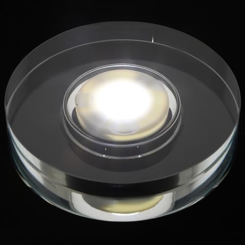 Rotierender LED-Display-Sockel Mit USB Aufladung, buntes Licht, Kristallständer, geeignet für kugelförmige Glaskristall-Kunstwerke, Urlaubsparty-Dekoration WeißEr