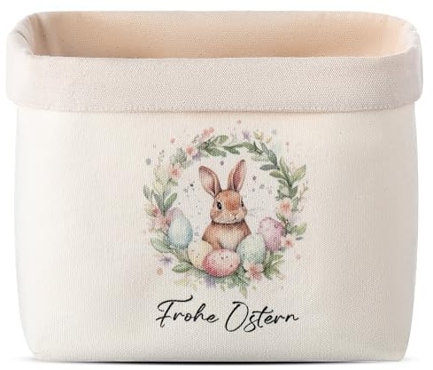 Sinmoe Ostern Brotkorb Stoff Osterkorb Frohe Ostern Tischdeko Osternester zum Befüllen Osterhase Brötchenbeutel Frühling Brottasche Aufbewahrung Korb Küche Geschenktüten für Ostereiern Süßigkeiten