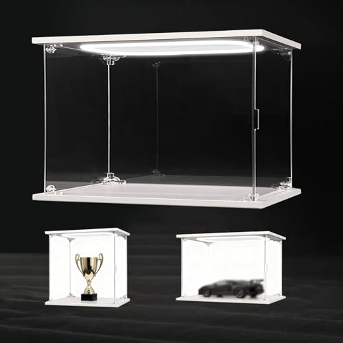 Acryl Vitrine Vitrine Modellautos Transparentem Acrylglas Beleuchtung Tür, Staubdichte Aufbewahrungsboxen Sportmemorabilia, Individuell Gestaltbare Spielzeugwürfelboxen(30x30xH30cm/12x12x12in)