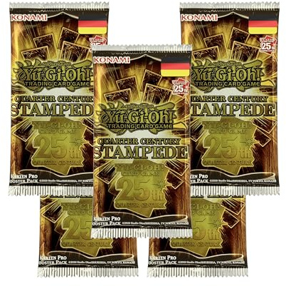 Quarter Century Stampede Booster 5er-Pack (25 Karten) - Deutsch - Yugioh - RA04-1. Auflage - OVP - mit RC-Fieldcenter