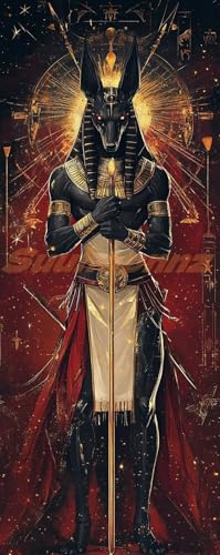 Diamond Painting Ägypten Diamond Painting Erwachsene Groß XXL, 50x120 cm/19.6x47.2 In Anubis Diamant Painting Bilder Kinder, 5D DIY Malen nach Zahlen Erwachsene Set, Wanddekoration für Haus Büro