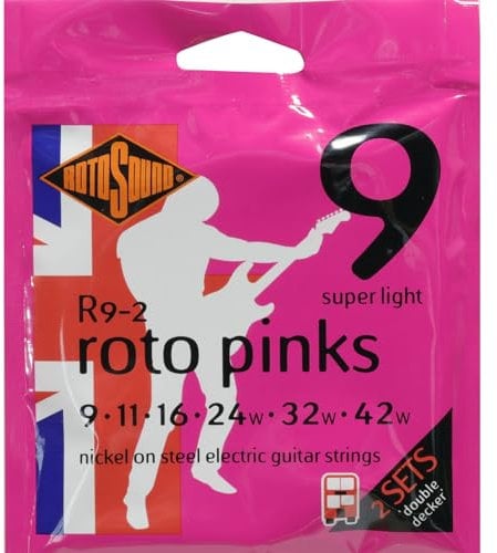 Rotosound R9-2 Nickel Super Light Gauge Double Decker Electric Guitar Strings (9 11 16 24 32 42)