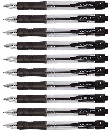 Q-Connect KF00267 Pen Retractable Black 10PK