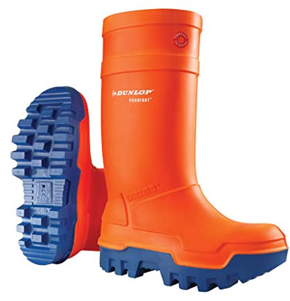 Dunlop Protective Footwear, C662343, Purofort Thermo+ Full Safety, Naranja/Azul, Talla EU 9