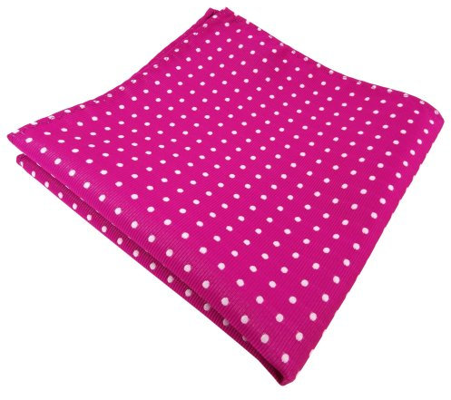 TigerTie Designer Einstecktuch in magenta fuchsia silber gepunktet