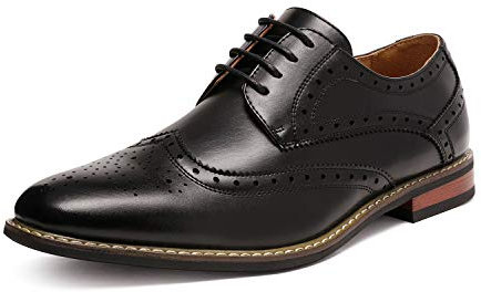 Bruno Marc Zapatos de Cordones Vestir Oxford Clásico para Hombre,Size 39.5,Negro,Prince-3