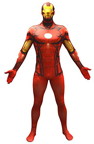 Morphsuits Offizielles Iron Man Basic Kostüm, Marvel Ganzkörperanzug - XL (176cm-185cm)