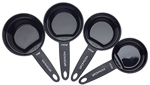 KitchenCraft Nesting Magnetic Set of 4 Measuring Cups, Measure Dry/Wet Ingredients for Cooking and Baking - Black