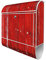 banjado® Design Briefkasten mit Rote Holzlatten 38,5x46,5x13cm & 2 Schlüssel - Briefkasten Stahl weiß mit Zeitungsfach pulverbeschichtet - Postkasten A4 Einwurf inkl. Montagematerial
