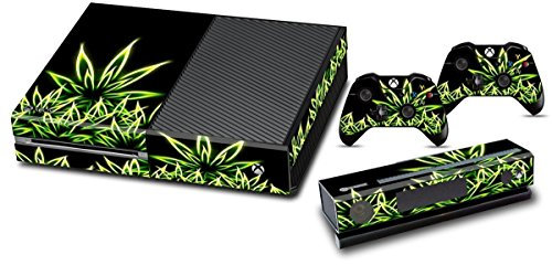DOTBUY Vinile Modello Skin Sticker Decalcomanie della Pelle per Xbox One Console & Wireless Controller (Fluorescence Leaves)