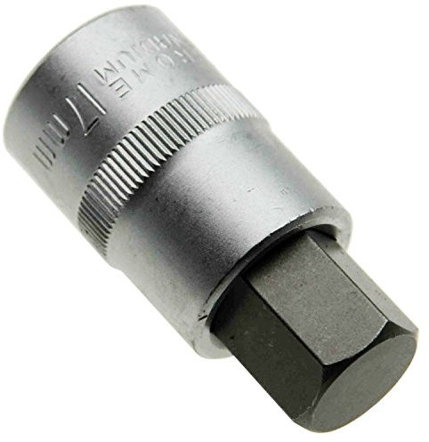 17 mm Innensechskant (6-kant/sechskant) Steck-Nuss Schlüssel Stecknüsse für Innen-6-kant Schrauben/Steckschlüssel-Einsatz Schraubendreher-Einsatz 1/2 (12.5mm) Antrieb Cr-V (S2) Länge 55 mm