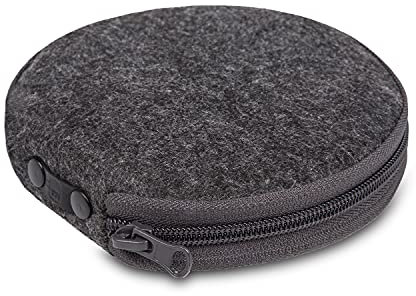 Elezay Range CD Housse de rangement rond en feutre pour 20 CD ou DVD Gris Foncé