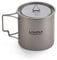 Lixada Ultralight Titanium Portable Titanium Water Cup with Lid and Folding Handle Outdoor Camping Kitchen Picnic