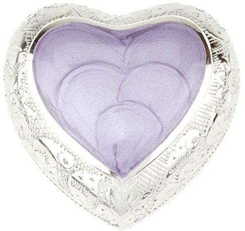 Urns UK, Heart Companion, Urnenschmuck für Asche zum Andenken, Metallurne, Messing, Flieder, 7.5 x 7.5 x 4 cm