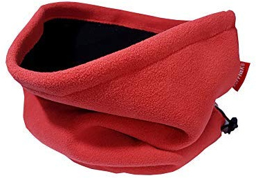 Ruffnek RED POLAR FLEECE Neck warmer Tube Snood, Winter Neck gaiter, Beanie Hat with adjustable toggle - Men, Women, Children, One Size