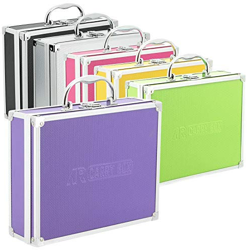 AR Carry Box® Kleiner Alukoffer Werkzeugkoffer Aluminium Koffer leer 260x210x80mm Farbe Alu/Lila