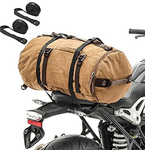 Motorrad Rucksack VG8 Hecktasche Vintage 35Ltr inkl. Spanngurte braun