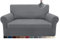 Granbest Dicke Sofabezug 2 Siter Stretch und Stilvolle Couchbezug Möbelbezüge Anti Rutsch Kratzfest Sofahusse Jacquard Spandex Stoff (2 Sitzer, Hellgrau)