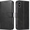 LOLFZ Wallet Case for iPhone X iPhone XS, Vintage Leather Book Case with Card Holder Kickstand Magnetic Closure Flip Case Cover for iPhone X iPhone XS - Black