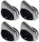 Ufixt Baumatic Compatible Replacement Black Silver Oven Cooker Hob Control Knob Pack of 4