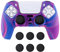 PlayVital Silikon Hülle für ps5 Controller,Case Anti-Rutsche Schutzhülle Hülle Griffe Skin Weiches Gummi Grips für Playstation 5 Wireless Controller(Dreifarbig Pink & Lila & Blau)
