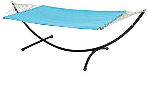 AMANKA 200x120 Liegefläche: XXL Hängematte mit Gestell bis 120kg - 300cm Hängemattenständer Outdoor - Doppel Hängematte für Garten mit Gestell Hängeliege mit Gestell Hängematte mit Hängemattengestell