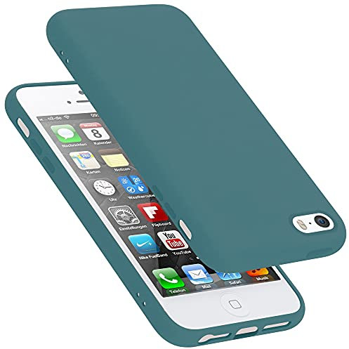 Cadorabo Hülle kompatibel mit Apple iPhone 5 / 5S / SE 2016 Hülle Silikon Handyhülle für iPhone 5 / 5S / SE 2016 Case aus flüssigem Silikon- Kratzfeste dünne TPU Schutzhülle - Liquid GRÜN