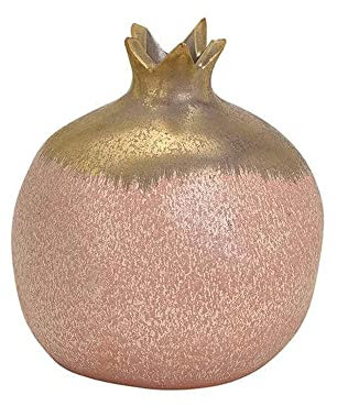 mitienda mit Liebe gemacht Vaso in ceramica melograno rosa/oro, vaso per fiori, vaso decorativo fatto a mano