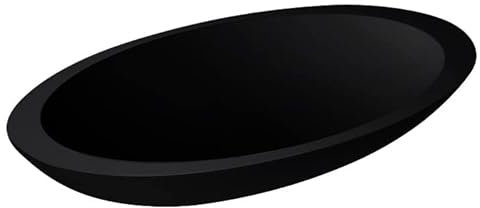 StoneArt Waschbecken Mineralguss Aufsatzwaschbecken Waschtisch Handwaschbecken Waschschale für Bad und GÄSTE WC LC117 59x34cm schwarz matt