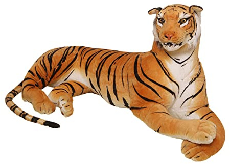 Toyvian Simulation Tiger Kuscheltier Stofftierpuppen 40cm Gelber Tiger Dekoration für Zuhause Kinder Plüschtier Spielzeug Mädchen Wohnzimmer Schlafzimmer Tigerpuppe Plüschpuppen
