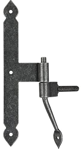 HALCÖ 0127.058.00.0.01 Fensterladen-Mittelband Ladenband Fulp, Fenster-Scharnier Höhe 190 mm, Stahl verzinkt schwarz passiviert, Silber