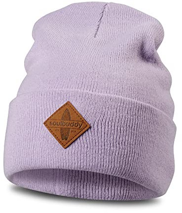 Soulbuddy Beanie für Kinder - Lavendel - M (45-49cm) | stylische Strickmütze für Kleinkinder, warme Wintermützen für Jungen und Mädchen