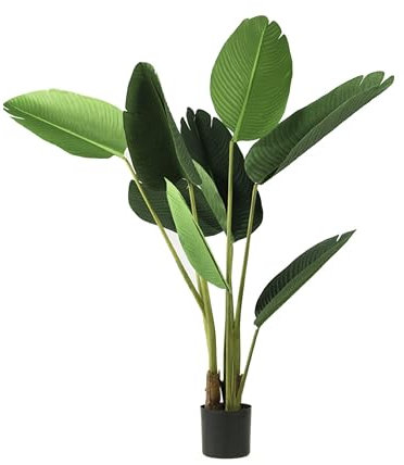 Valyria Home | Planta Artificial Ave del Paraíso 120 cm – Strelitzia Realista Grande para Decoración de Hogar y Oficina – Palmera Tropical – Platanera Artificial Decorativa