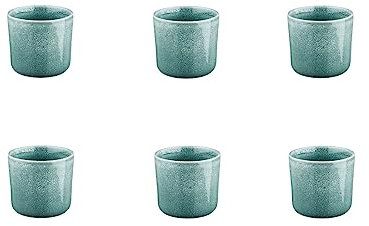Björn, Collection Magma, Lot de 6 Mugs 20cl en Grès avec Email Réactif, Bleu - Tasses à Café ou Thé - Compatible Micro-ondes et Lave-vaisselle