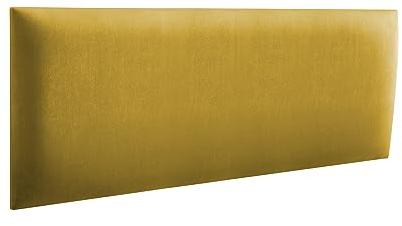 RAVIO Wandkissen & Wandpolster aus Samt – Gepolstertes Kopfteil Bett | Polsterpaneele Wand für Schlafzimmer, Kinderzimmer & Diele | Wandschutz Bett | Wanddekoration (Golden, 60x15 cm)